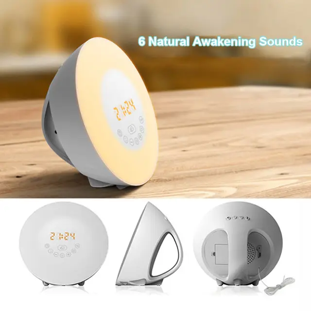 Alarm Clock Wake Up Led Light Lamp With Snooze Fm Radio Alarm Clock Wake Up Led Light Lamp With Snooze Fm Radio Bluetooth Handsfree Twilight Lights