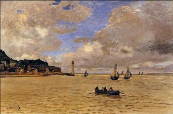 

High quality Oil painting Canvas Reproductions Lighthouse at the Hospice (1864) By Claude Monet hand painted