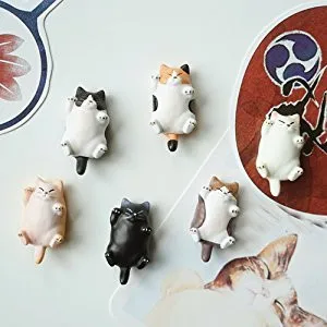 

6Pcs Creative Fridge Magnet Hook Cute Cat Wall Mount Key Holder Cartoon Animal Artistic Refrigerator Magnetic Sticker Home Decor