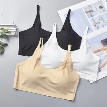 

Breathable Ice Silk Lace Bras for Women 2019 New Seamless Padded Wireless BH Underwear Female Cozy Push Up bra Bralette Elastic