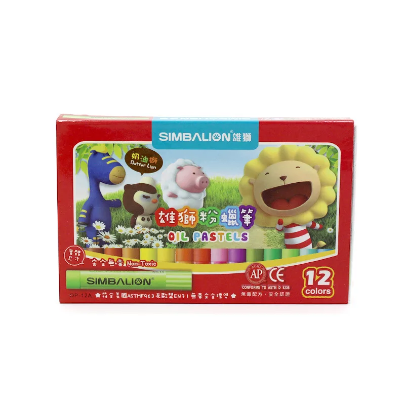 

Authentic male lion powder crayon 12 color oil pastels children's drawing crayon pupils graffiti painting pen color rich