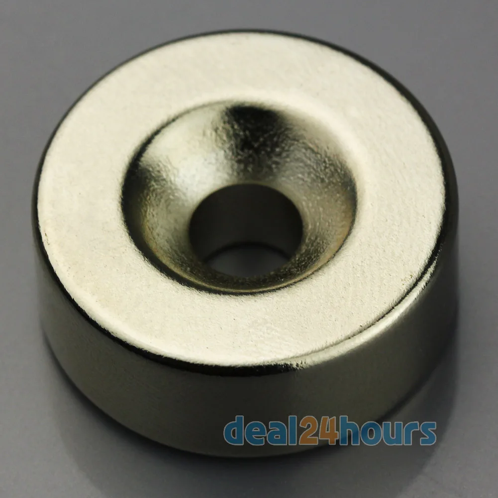

1PC N50 Super Strong Round Neodymium D:25*10mm Countersunk Ring Magnets 25 x 10 mm Hole: 5mm Rare Earth Free Shipping