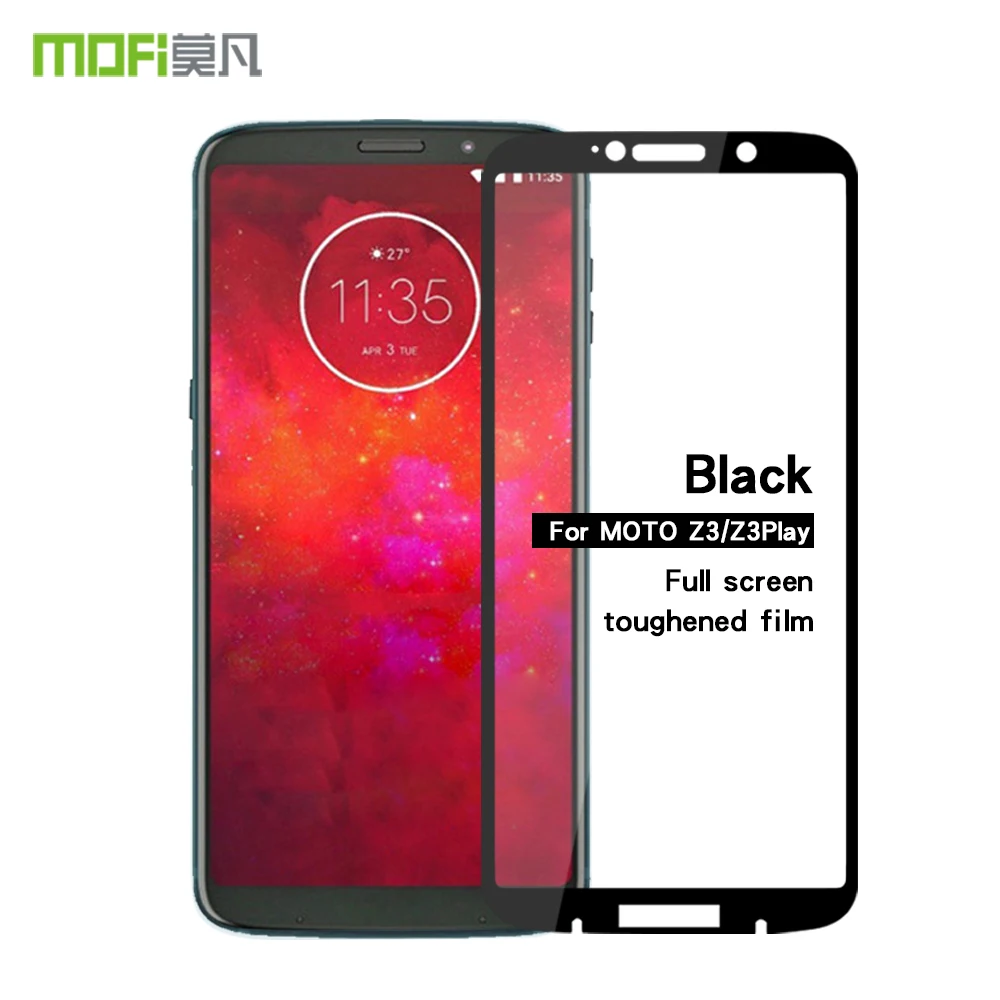 Для Motorola moto z3 закаленное стекло Оригинал Mofi полное покрытие экран протектор для