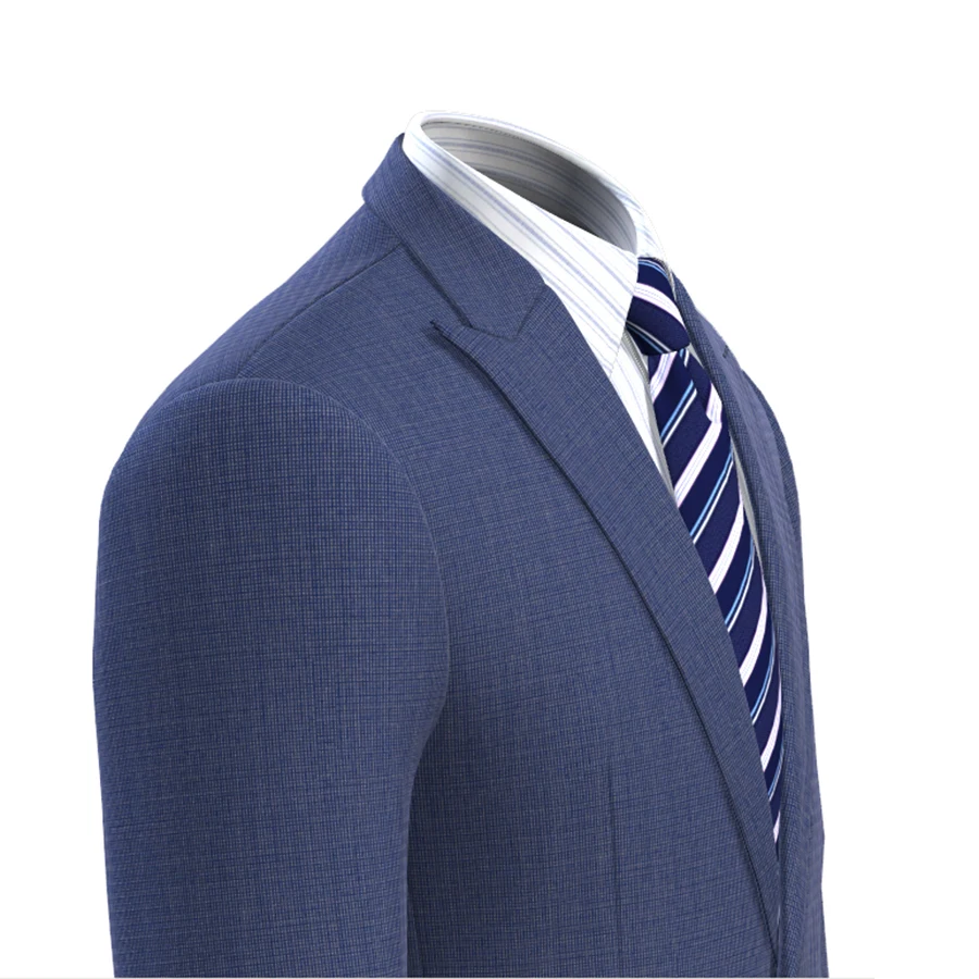 Men Suit Jacket Blue Slim Fit Custom Made Blue Nailhead Men Blazer Jacket Veste Homme Costume Luxe Blaser Masculino