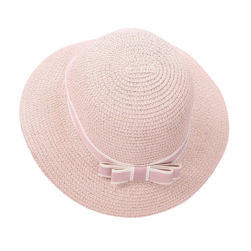 Пляжные кепки Женские повседневные широкополый Соломенная пляжная шляпа для родителей и детей, отличная защита от солнца УФ#2p24