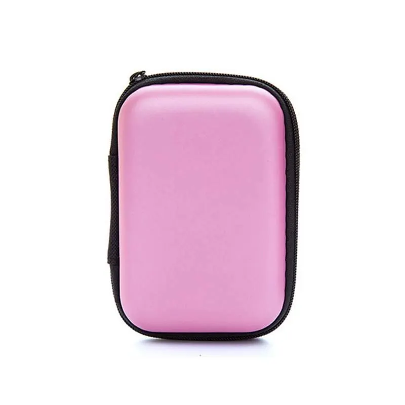 WENYUJH Portable Mini Wallet Coin Purse Travel Electronic SD Card USB Cable Earphone Phone Charger Storage Case Gift Pouch - Цвет: pink