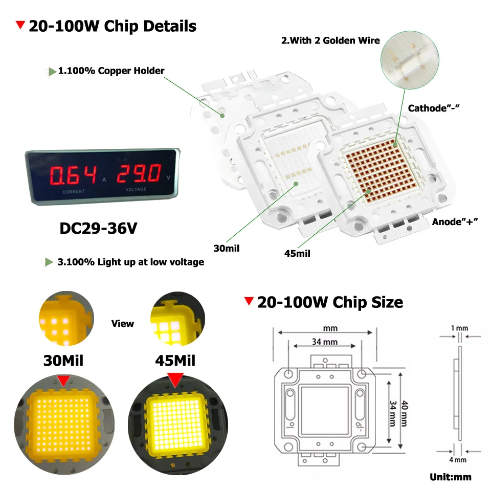 UMAKED High Power LED COB Diode Full 100W Chip 30Mil Genesis Photonics Light SMD chips Warm/White/Cool For led Bulb Spotlights-in LED Bulbs & Tubes from ...