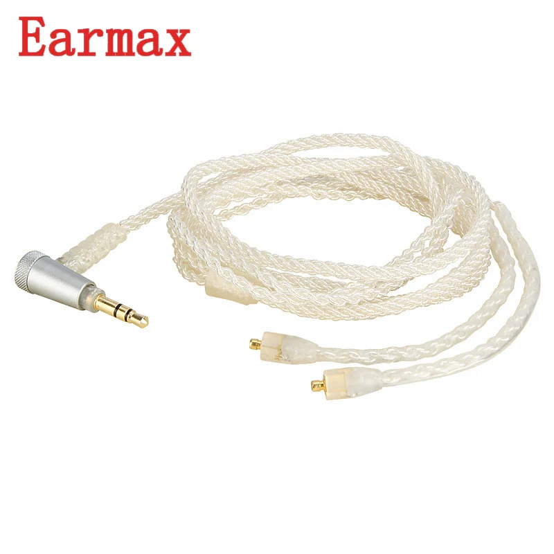 

Earmax MMCX 3.5mm Jack Earphone Cable Aux Audio Cable Upgrade Silver Plating Weave Wire For Shure/UE For Westone