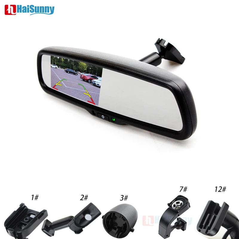 HaiSunny 4 3 &quotTFT LCD зеркало заднего вида с поддержкой парковки 2 RCA
