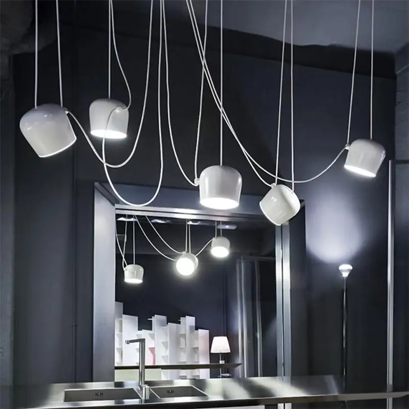  Modern Spider Pendant Lights Drum Lamparas de Techo Colgante Dining Restaurant Coffee Industrial Su - 32845067158