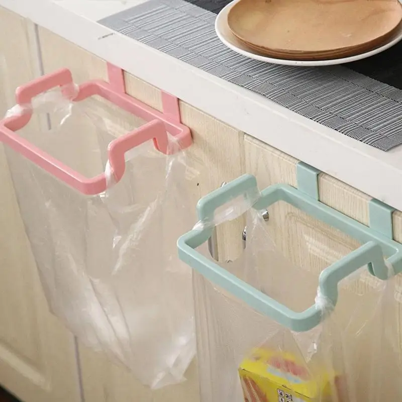 

1PC Hot Creative Foldable Hanging Cupboard Cabinet Storage Hanger Trash Rubbish Bag Holder Garbage Rack for kitchen