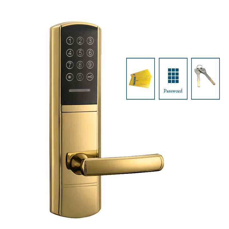 

Electronic keypad front door lock digital combination lock with hidden M1 card reader