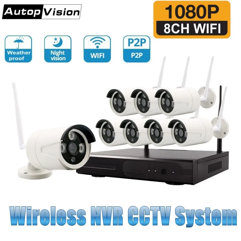 8CH 1080P HDMI WiFi NVR Kit 8PCS 2.0MP CCTV Wireless IP Camera IR Outdoor Weatherproof Security Surveillance System Kits 8CH 1080P HDMI WiFi NVR Kit 8PCS 2.0MP CCTV Wireless IP Camera IR Outdoor Weatherproof Security Surveillance System Kits