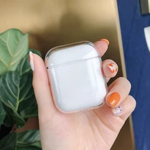 Чехол s для AirPods 2nd Прозрачный чехол для наушников для Apple Air Pods 1 коробка для зарядки Жесткий ПК кристально чистый чехол для Airpods кожа