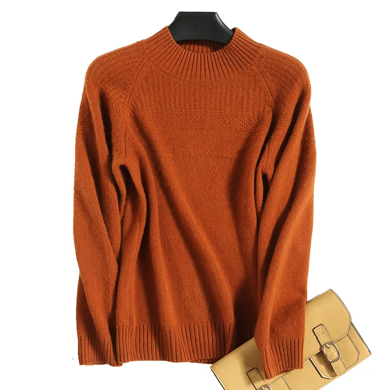 

Turtleneck Sweaters Cashmere Wool Long Sleeves Caramel White Pink Jumper Sweater Knitted Jersey Pullover Sweater Women 2019