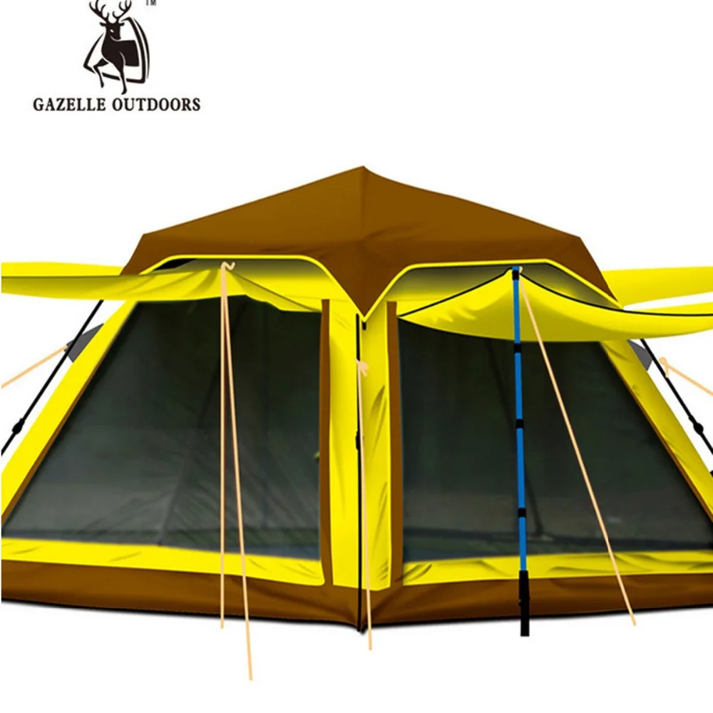 DHL Livraison Gratuite GAZELLE 3 4 Personne Pop Up Tente Automatique ... DHL Livraison Gratuite GAZELLE 3 4 Personne Pop Up Tente Automatique Multi portes Maille Pergola Pécher Système Camping Écran Solaire imperméable à l'eau ...