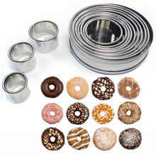 12Pcs/Set Round Shape Cutting Molds Stainless Steel Mousse Cake Ring Cutter Tool 14pcs set stainless steel dumplings wrappers cutter maker tools cake moulds mousse ring round stainless steel cookie molds set
