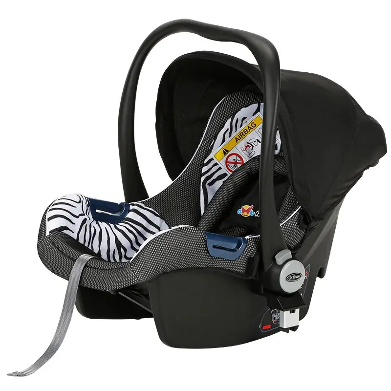 Безопасное дорожное сиденье для новорожденных, детское сиденье, детская колыбель, детская корзина, безопасное сиденье, моторное транспортное средство, детская удерживающая система - Цвет: Zebra canvas