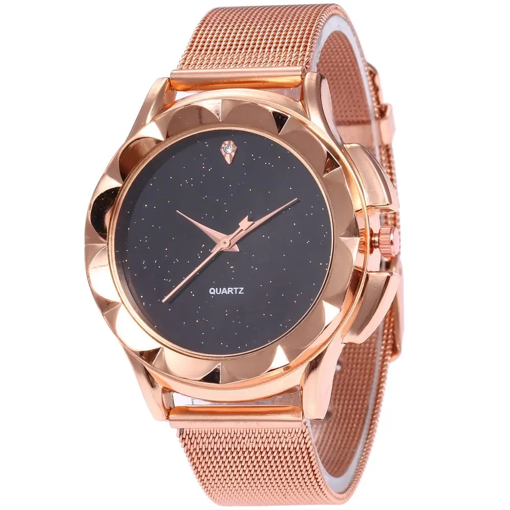

2018 Hot New Fashion Stainless Steel Rose Gold Quartz Watch Luxury Women Simple Watch Girl Friend Gift Mesh Steel Women Wat