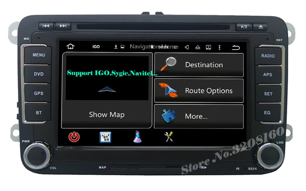 Sale MAX HD 1024*600 2G+16G Android 6.0 Car DVD Player for VW Passat B6 CC JETTA Tiguan Skoda Golf with Radio BT swc GPS map 4G WIFI 10
