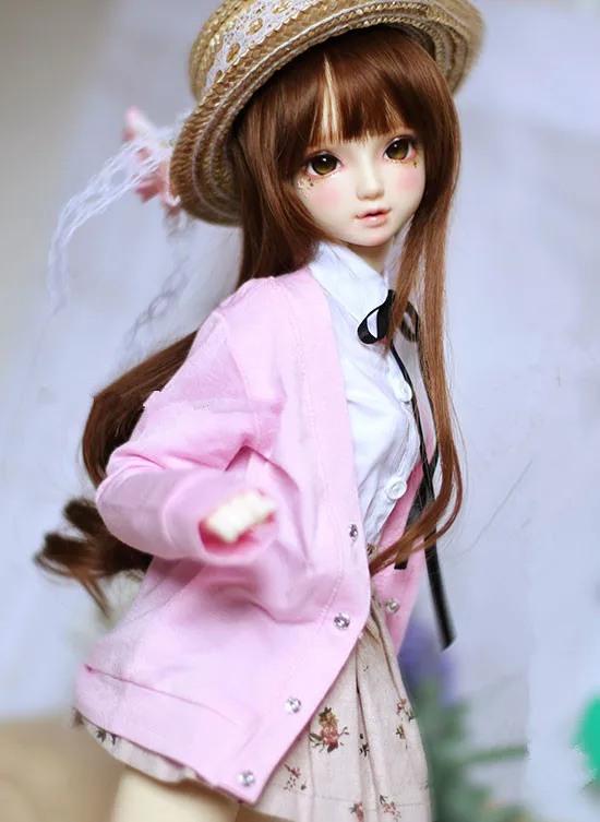BJD Кукольное пальто кардиган для 1/3 1/4 SD MDD Размер куклы розового цвета кукольные
