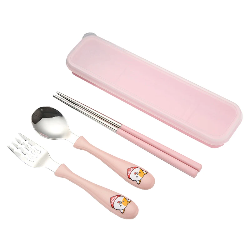 

Portable Dinnerware Sets Spoon fork chopsticks,Outdoor Travel Picnic Kids Tableware Dinner Set gift for child Dining Appliance