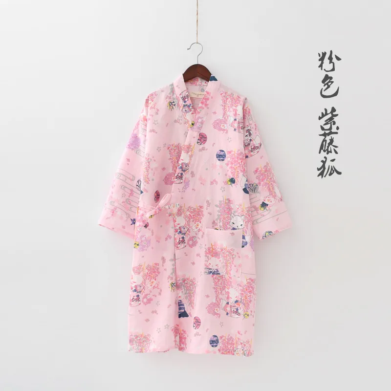 Халаты женские элегантные трендовые милые свободные халаты японские принтованные кимоно халат Простые повседневные пижамы женские s дышащие Студенческие