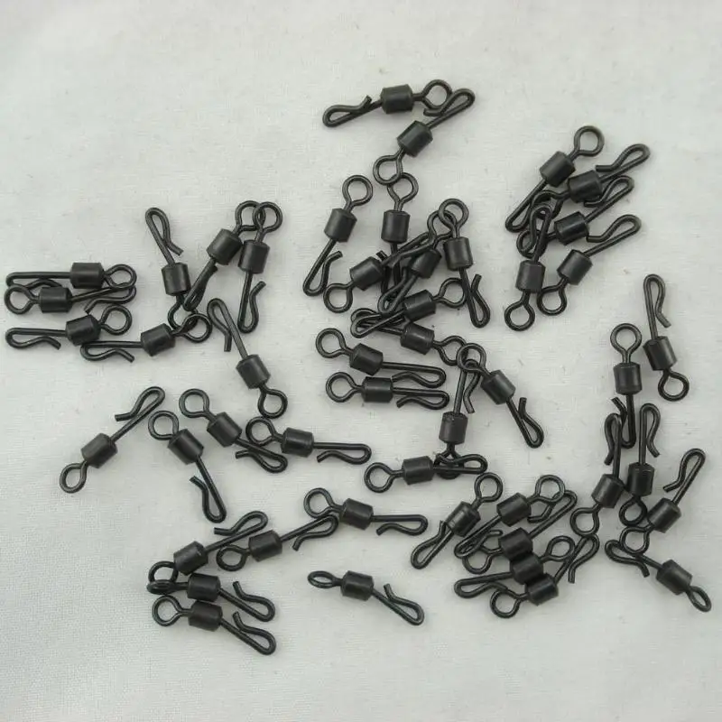 

20pcs Q Shaped Rolling Quick Change Swivels Size 4 Snap Connectors Carp Fishing Terminal Tackle Accessories