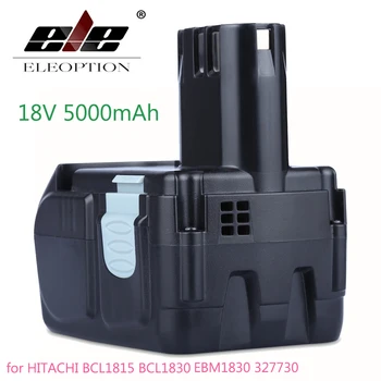 

ELEOPTION High Capacity 18V 5000mAh Li-ion Battery for HITACHI BCL1815 BCL1830 EBM1830 327730 Rechargeable Power Tool Battery