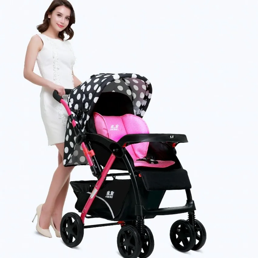 

New Style High Landscape Baby Stroller Can Sit Can Lie Umbrella Baby Trolley Portable Folding Stroller For 0-36 Months