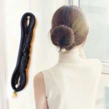 Korean Pearl Hair Balls Bud Head Buckle Plate Hair Stylist Bar Hair Donut Jewelry