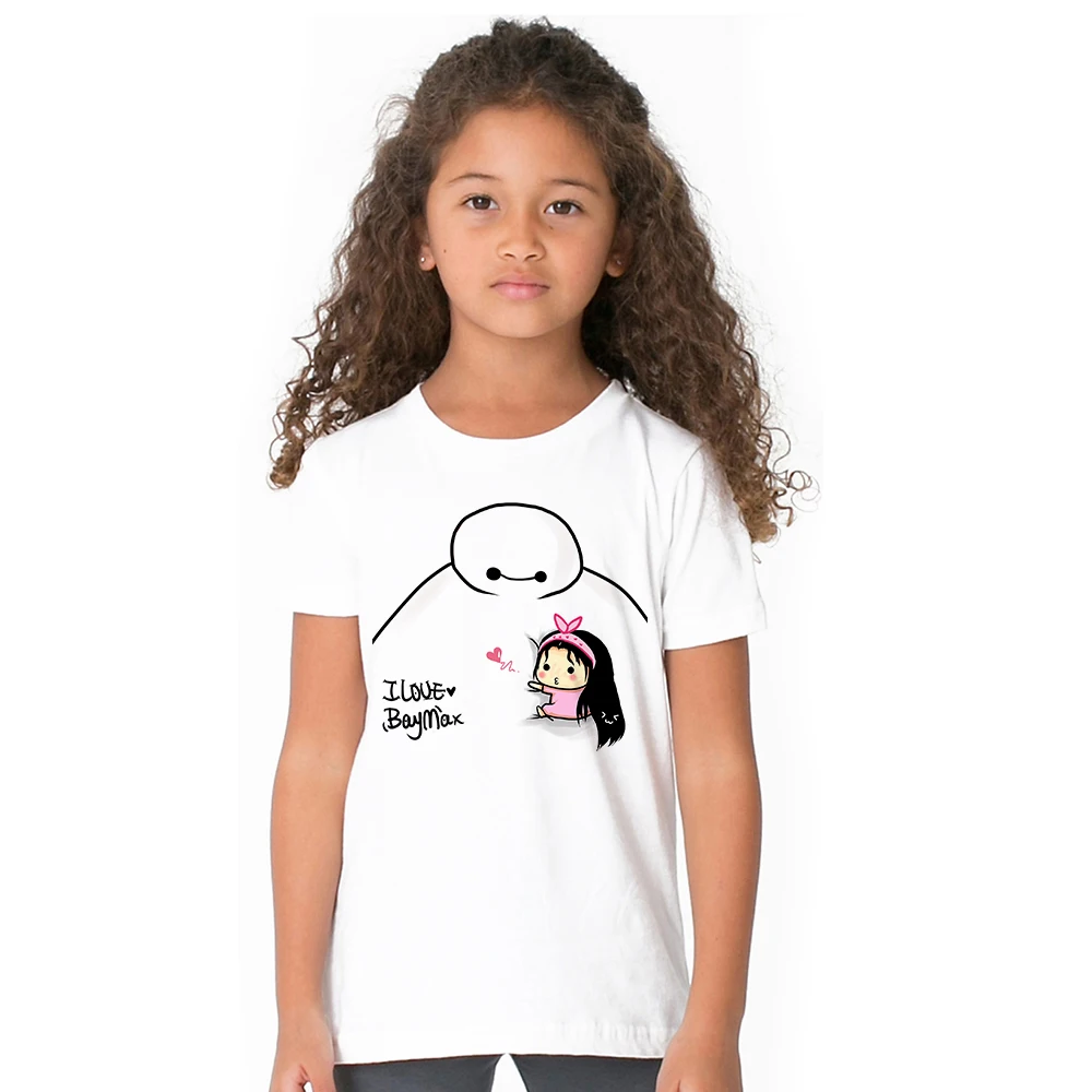 

100% cotton Big Hero 6 Baymax t-shirt for kids toddler girl cartoon summer clothes children teens anime cute t shirt fashion tee