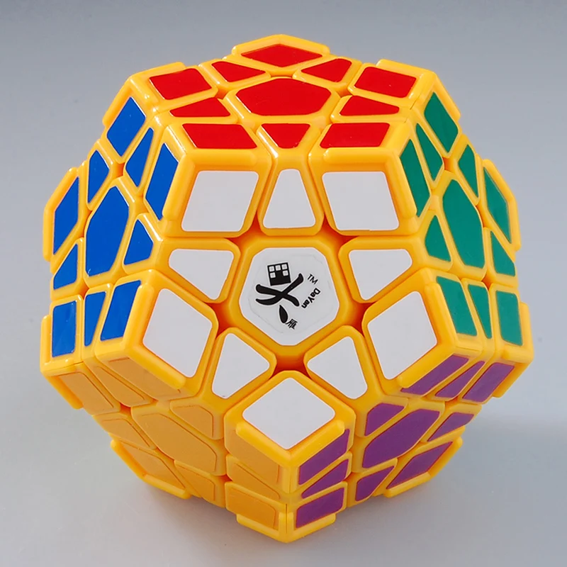 LeadingStar Megaminx I 12 axis 3 rank Dodecahedron Yellow with Corner Ridges Magic Cube Speed Twisty