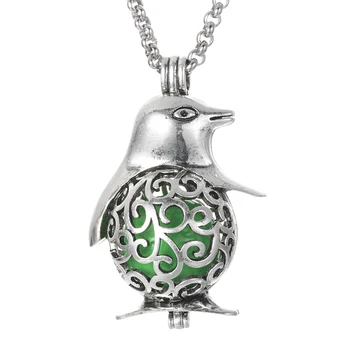 

Penguin Shape Perfume Aromatherapy Pendant Essential Oil Diffuser Cage Necklace Pendant for Women Gift Jewelry VA-1015*10