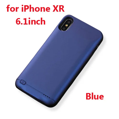 Чехол для зарядного устройства для iPhone X XS Max XR 6 6 s 7 8 3000/4000/5000mAh power Bank зарядный чехол для iPhone X XS 8 7 6 6 s Plus - Цвет: XR Blue