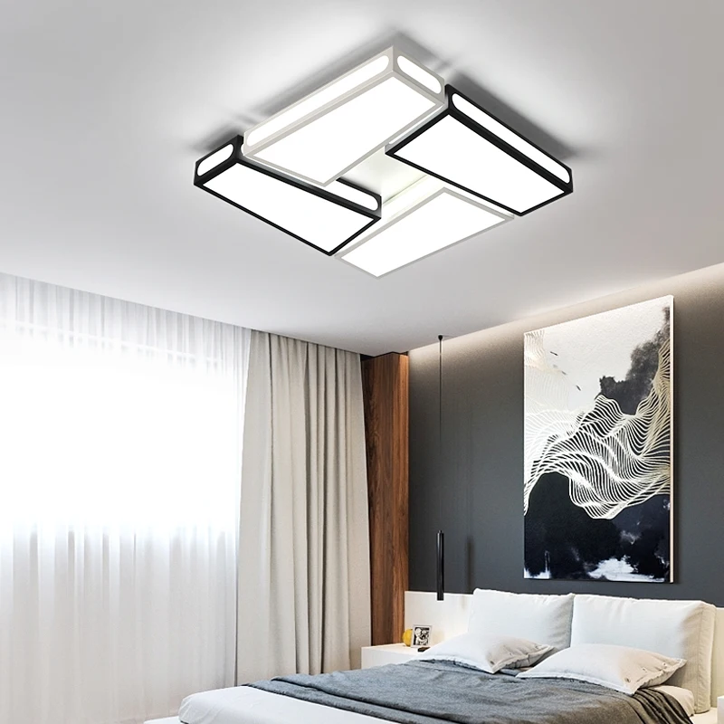 2017 AC85 ~ 265 V Blanco/Negro Lámpara de Techo Sala de estar Dormitorio Decoración accesorios de Iluminación Modernas Luces de Techo LED Lampara de techo