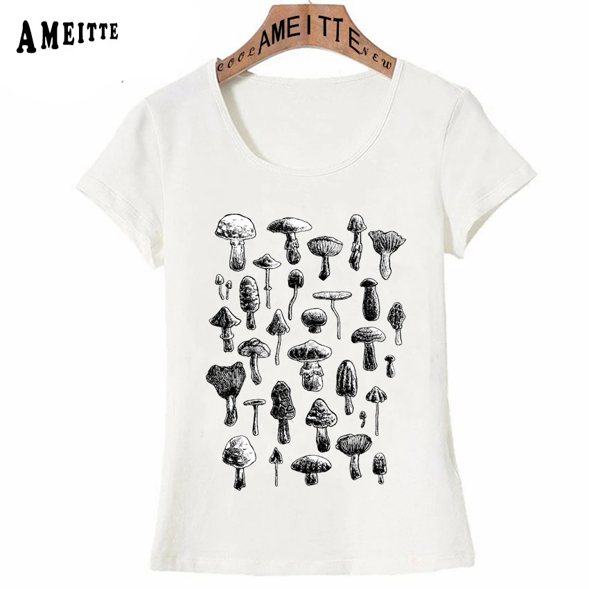 Women Clothing Summer Mushrooms T Shirt Fungus Botanical Garden Art Print Tee Shirt Vintage Vegan Girl T Shirt T Shirts Aliexpress