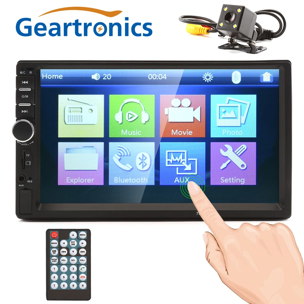 2 Din 7'' inch LCD Touch screen car radio player multiple Languages Menu bluetooth rear view camera car audio autoradio 7018B