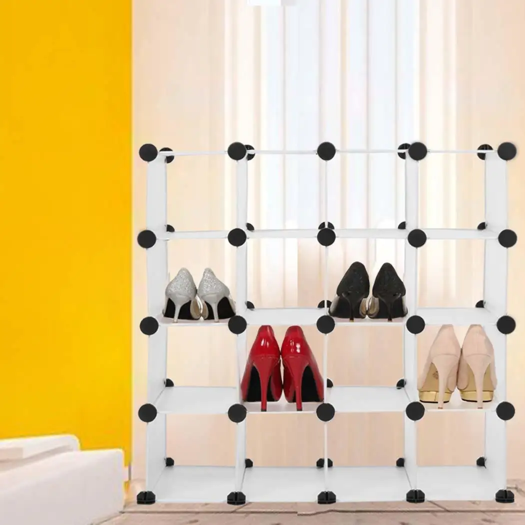 

Closet Portable Plastic Transparent DIY Rack Pairs Shelf Organizer Cabinet 16 Home Shoes Shoes Storage