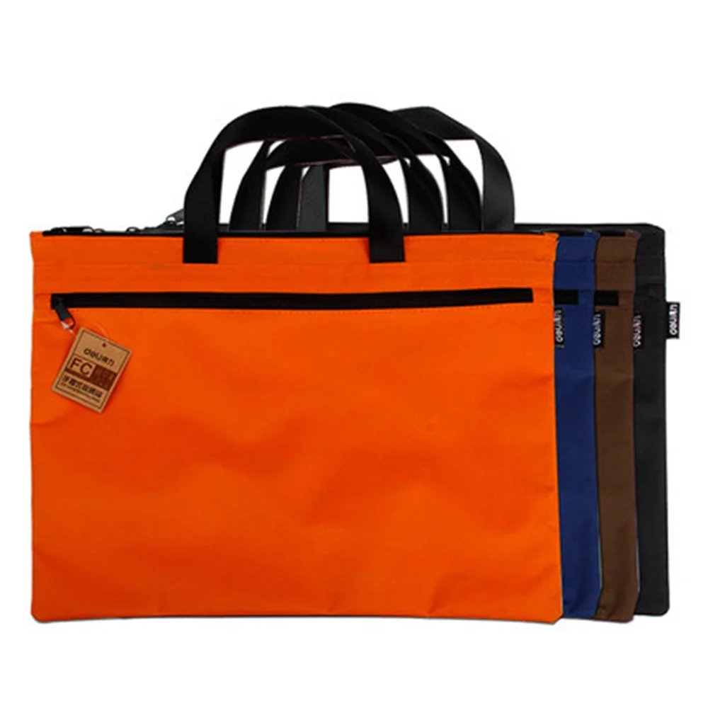 A4 Size Zipper Briefcase Document File Holder Organizer Office Canvas Tote Bag-in File Folder ...