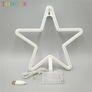 

Ins Decorative Lights 3D LED Night Light Star Shape LED Night Lamp Wall Hanging Neon Light for Festival Party Garden Living Room
