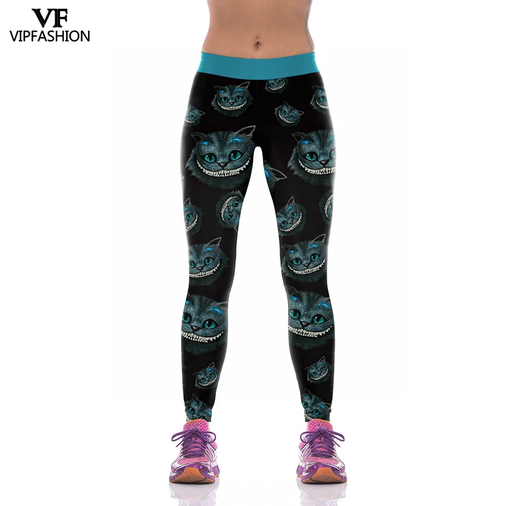 

VIP FASHION 2019 Hot Sale Ladies 3D Wild Cat Printed Pants Runing Gym Plus Size Casual Leggings For Women
