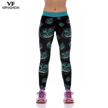 

VIP FASHION 2019 Hot Sale Ladies 3D Wild Cat Printed Pants Runing Gym Plus Size Casual Leggings For Women