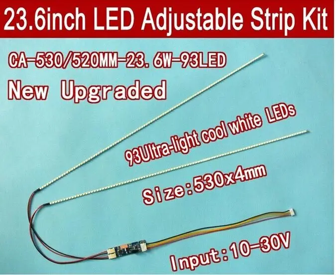 

Universal Highlight Dimable LED Backlight Lamps Update kit Adjustable LED Light For LCD Monitor 2 LED Strips Free Shipping