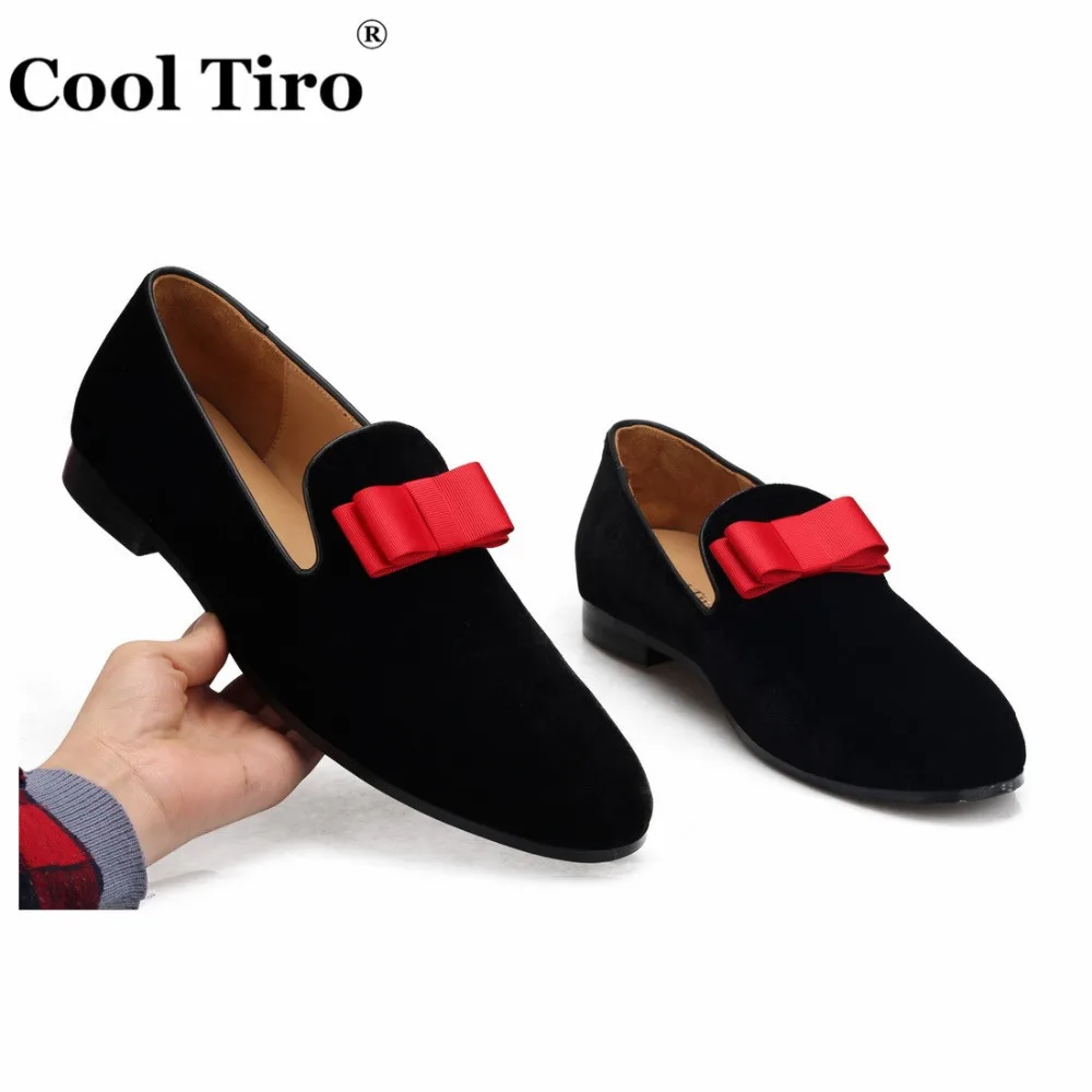 Black Velvet Loafers With Bow Tie (5)