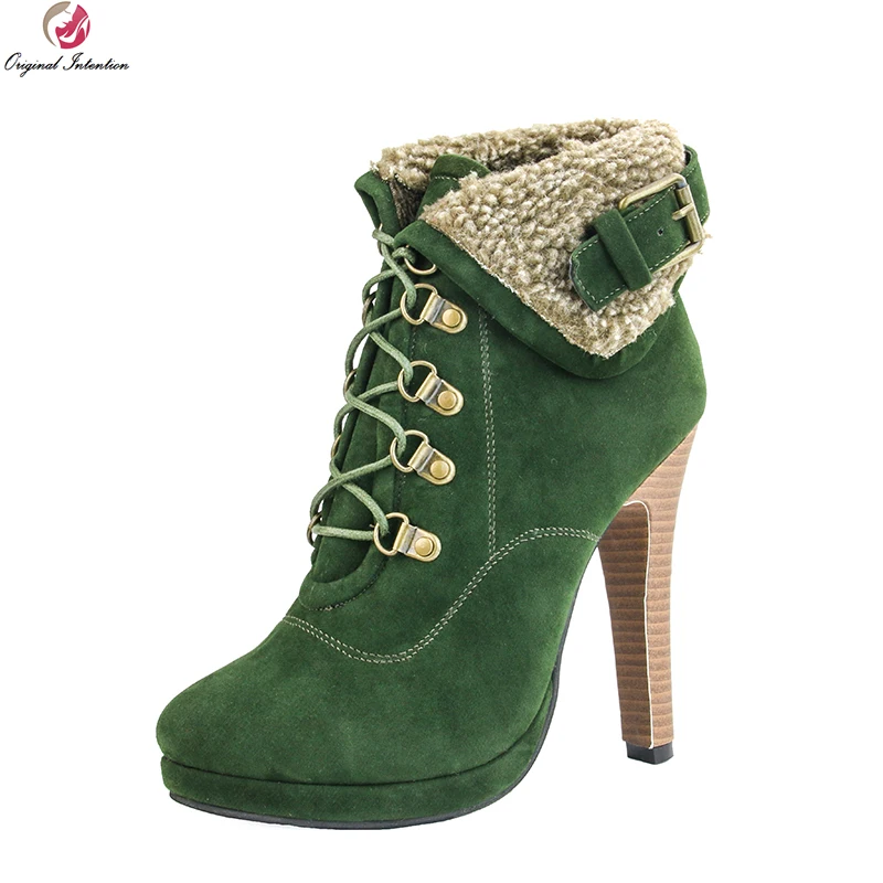 Details about / NICE Women Over-Knee Boots Round Toe Thin Heels Boots Green Shoes Plus Size 4-20