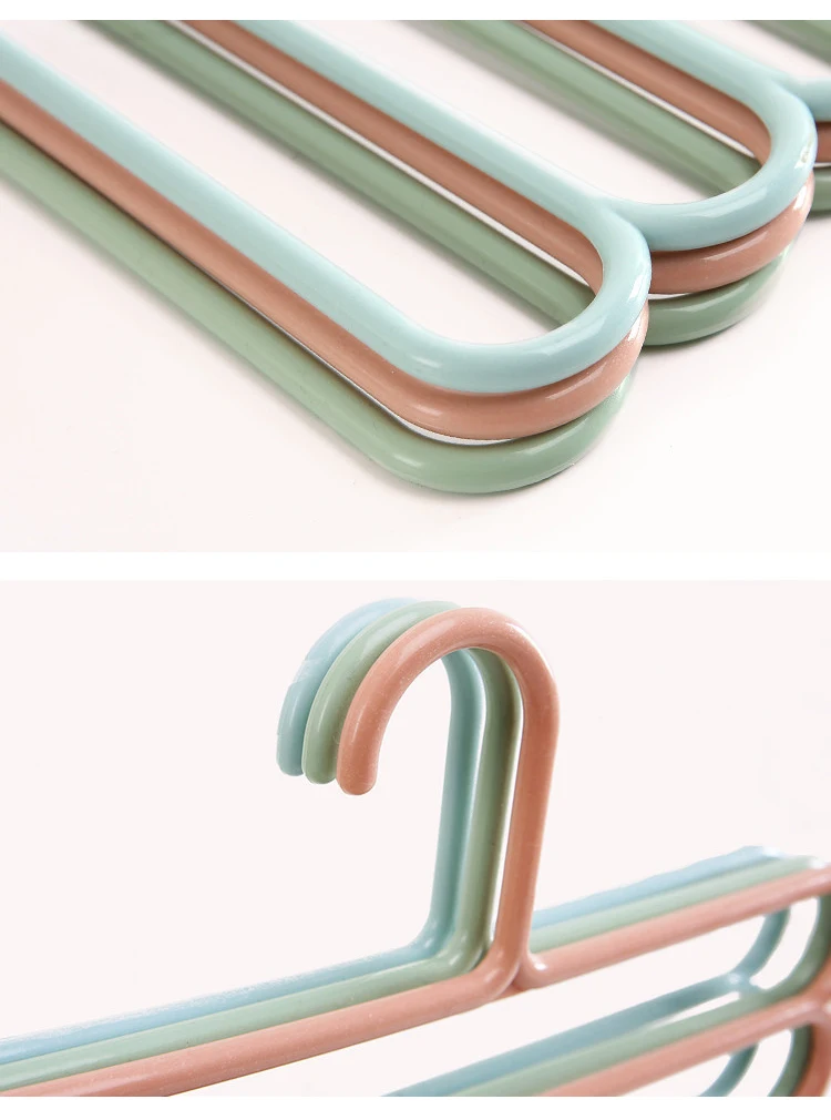 5 Layers Non-slip Racks Hangers Multi-functional Scarf Tie Wardrobe Hanger Skid Trousers Hanger Clothes Hanger Pants Support-13
