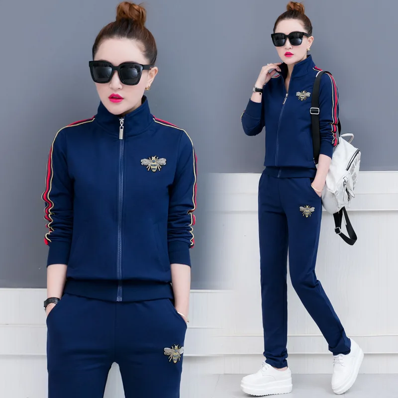 

Spring Women Tracksuit Sportswear Zip Up Jacket Sweatshirt+pant Running Jogger Casual Exercise Workout Outfit Set Sport Suit