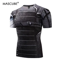 MASCUBE супергероя Зимний Солдат 3D Для мужчин футболка для фитнеса, кросфита Футболка короткий рукав компрессионная Мужская рубашка ММА футболки