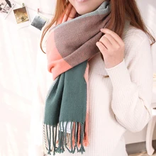 Women’s Plaid Scarf Cozy Long section thick Tartan Scarf Wrap Grid Shawl Dual-use Inexpensive